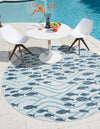 Seaside Haven Rugs Collection Area Rug -  Harbor Round Blue  lifestyle 0