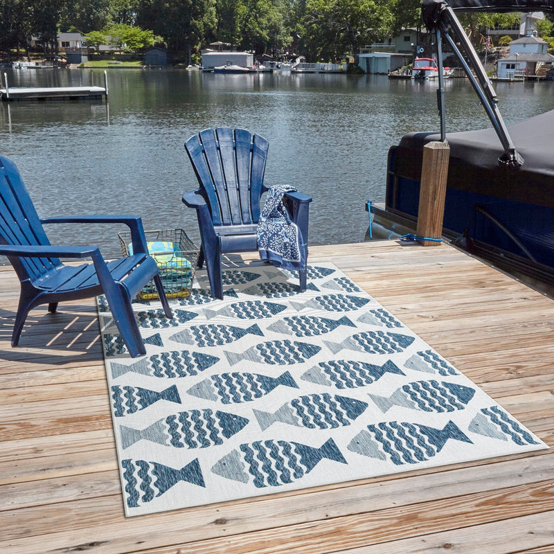 Seaside Haven Rugs Collection Area Rug -  Admiral Rectangle Navy Blue  lifestyle 13
