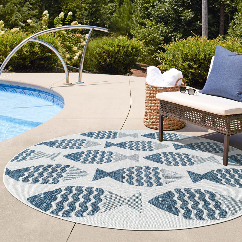 Seaside Haven Rugs Collection Area Rug -  Admiral Round Navy Blue  lifestyle 16