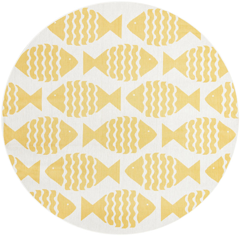 Seaside Haven Rugs Collection Area Rug -  Admiral Round Yellow Main