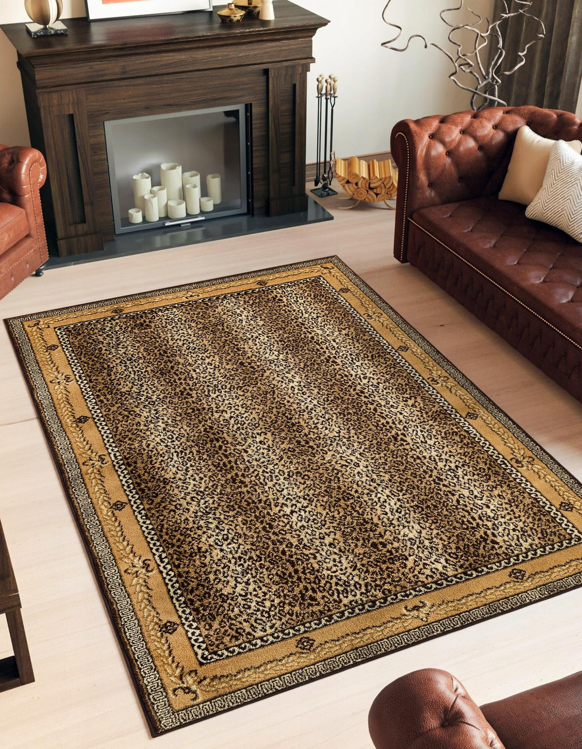 Savannah Sojourn Collection Area Rug -  Limpopo Rectangle Brown  lifestyle 2