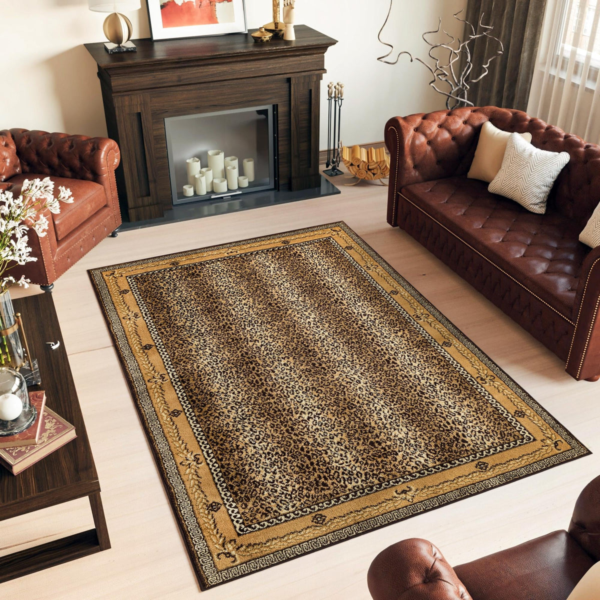 Savannah Sojourn Collection Area Rug -  Limpopo Rectangle Brown  lifestyle 14