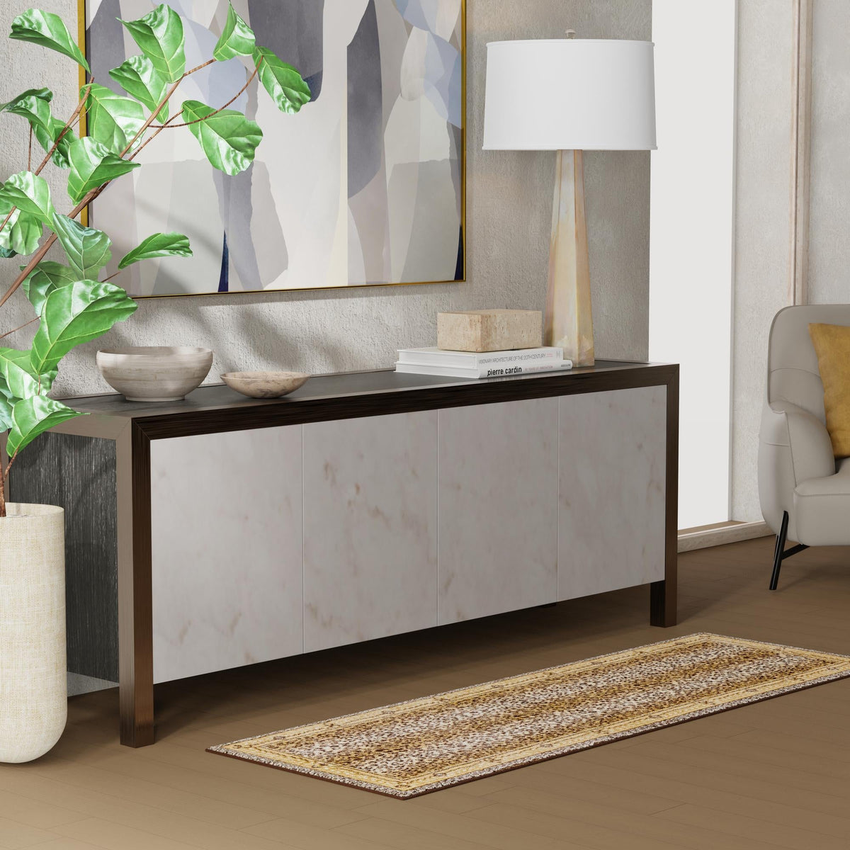 Savannah Sojourn Collection Area Rug -  Limpopo Runner Brown  lifestyle 60