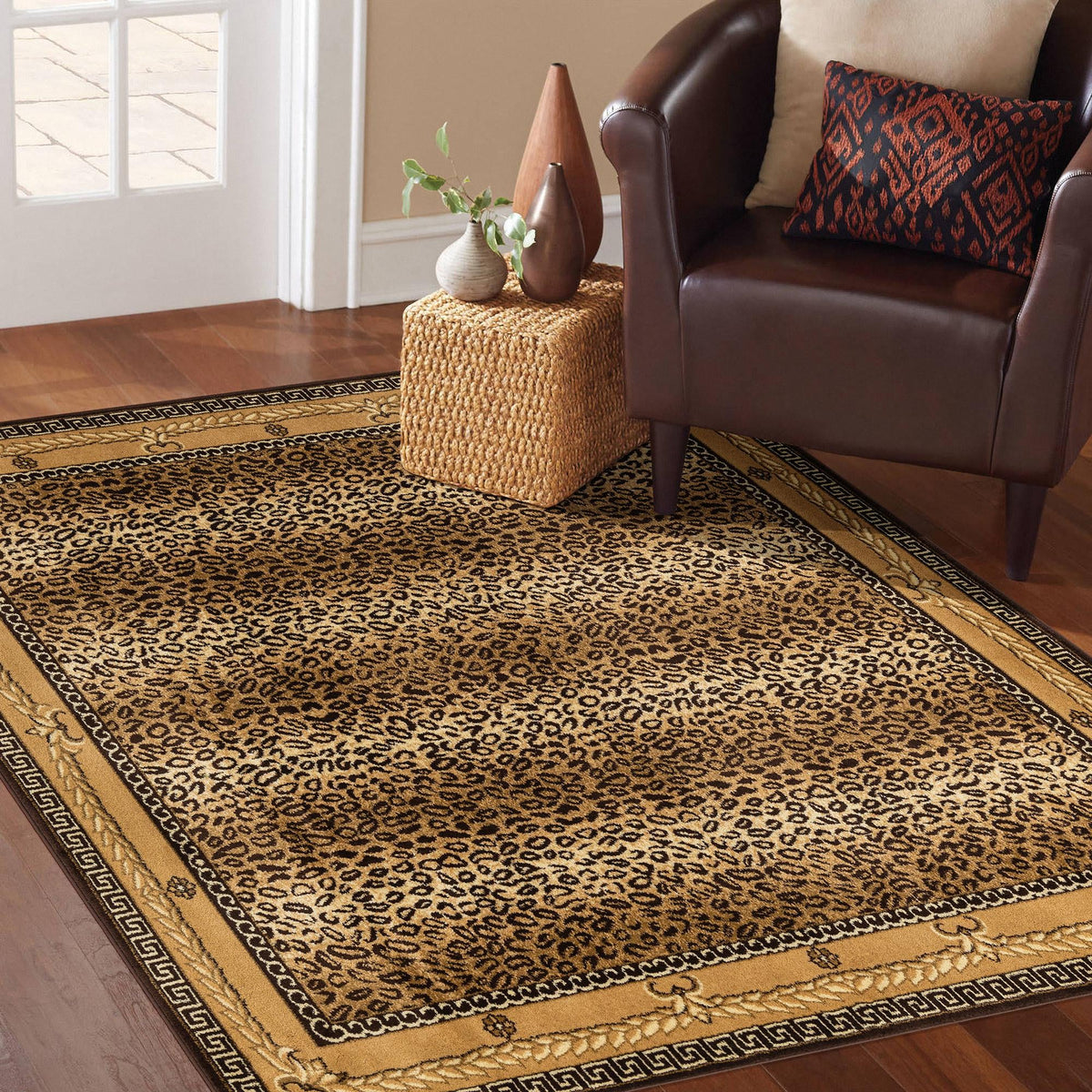 Savannah Sojourn Collection Area Rug -  Limpopo Square Brown  lifestyle 61