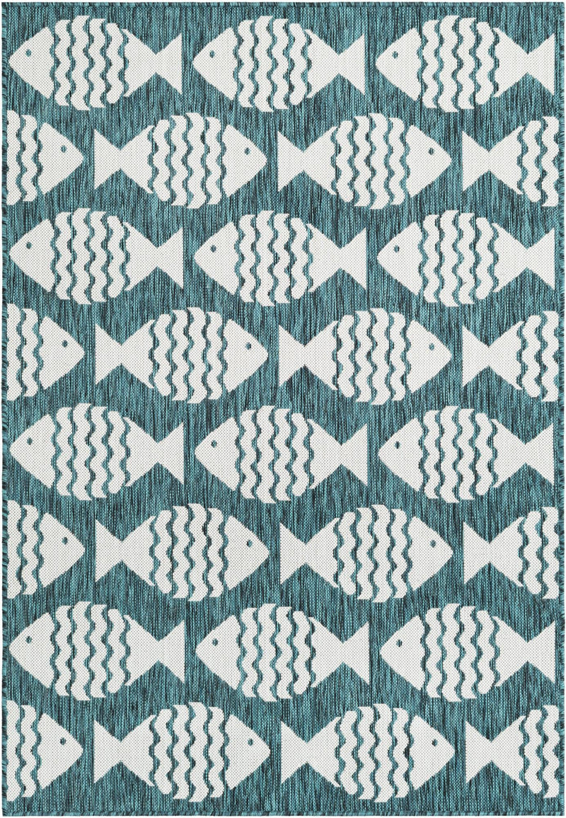 Seaside Haven Rugs Collection Area Rug -  Admiral Rectangle Turquoise Main