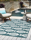 Seaside Haven Rugs Collection Area Rug -  Admiral Rectangle Turquoise  lifestyle 2