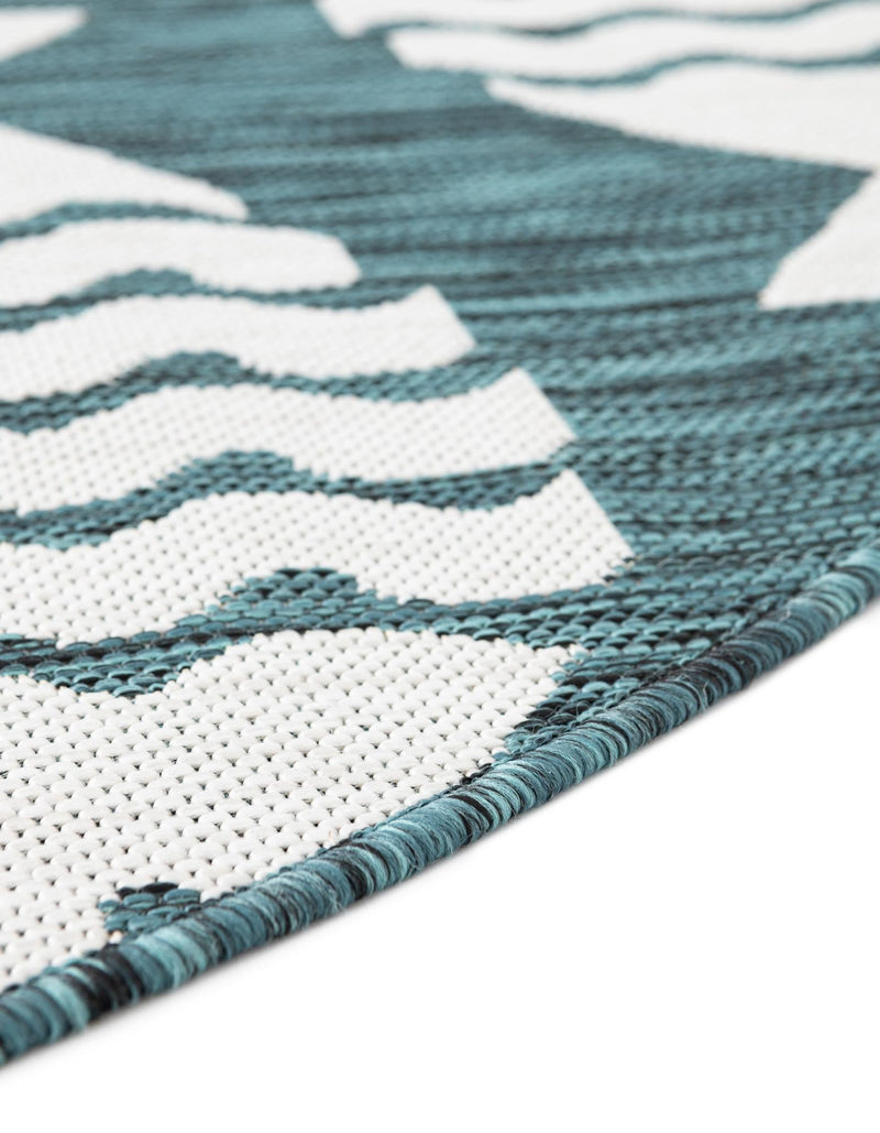 Seaside Haven Rugs Collection Area Rug -  Admiral Round Turquoise  lifestyle 5