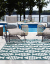 Seaside Haven Rugs Collection Area Rug -  Admiral Square Turquoise  lifestyle 2