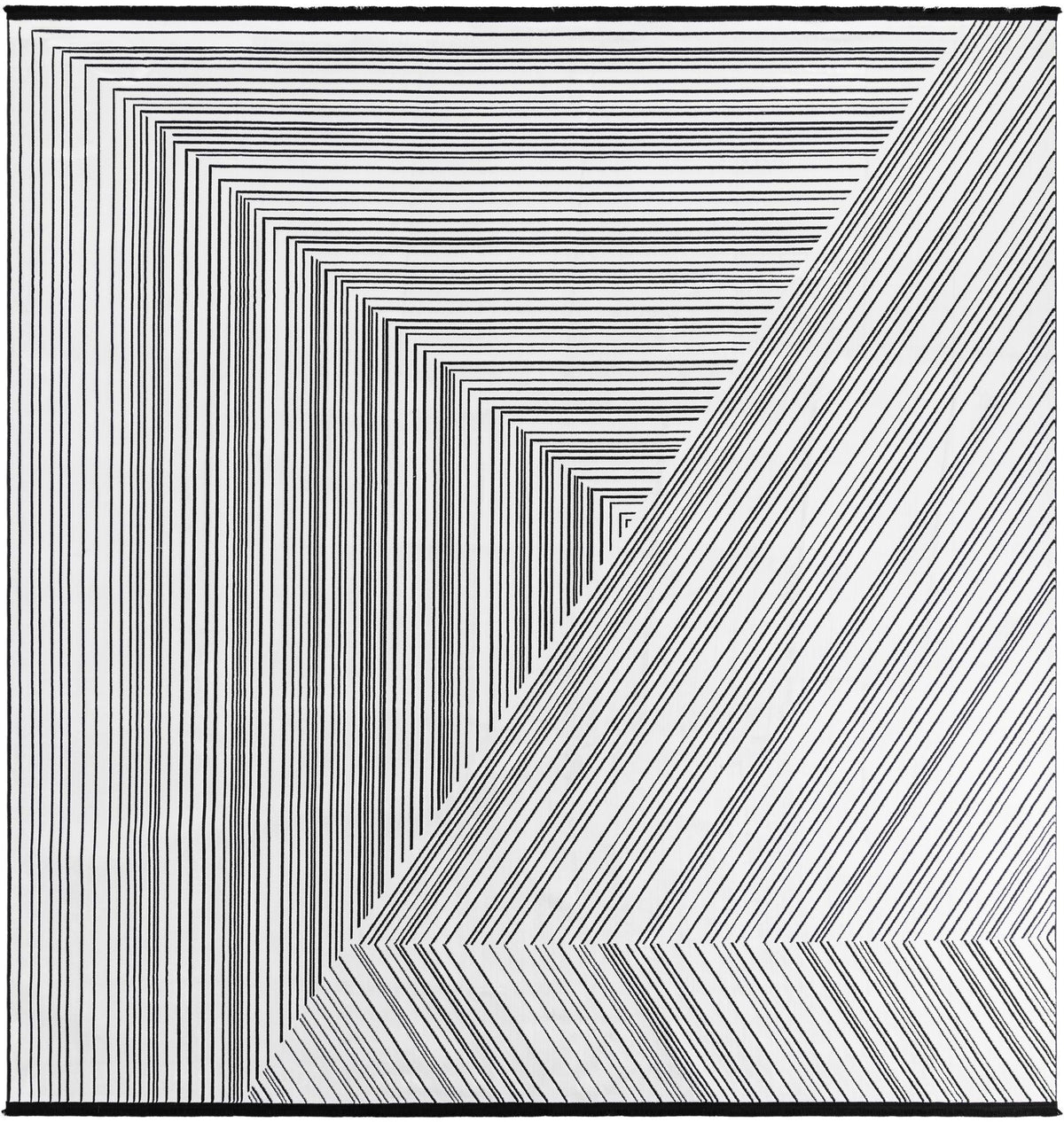 Roma Elegance Collection Area Rug - Vatican Square Black and White  lifestyle 20