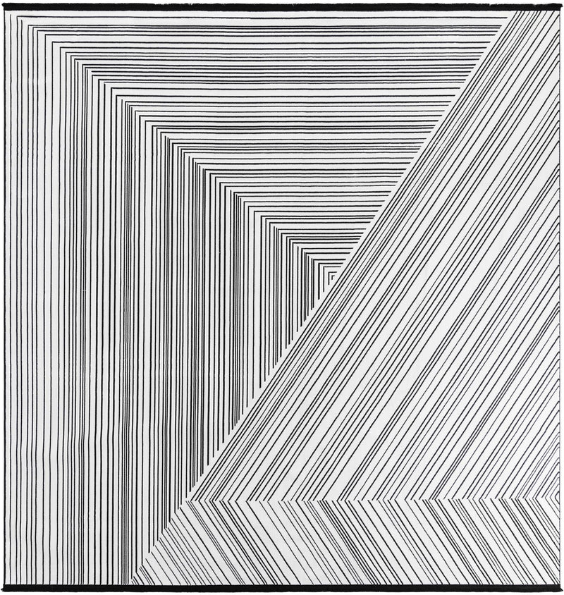 Roma Elegance Collection Area Rug - Vatican Square Black and White  lifestyle 20