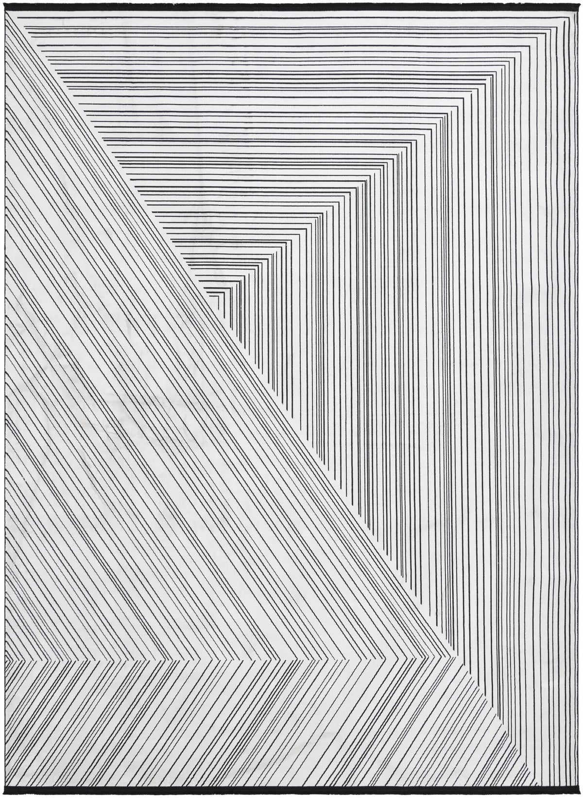 Roma Elegance Collection Area Rug - Vatican Rectangle Black and White Main