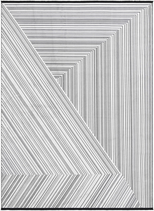 Roma Elegance Collection Area Rug - Vatican Rectangle Black and White Main