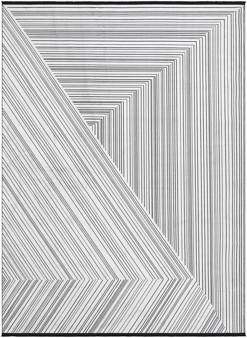 Roma Elegance Collection Area Rug - Vatican Rectangle Black and White Main