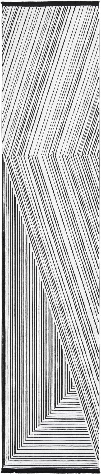 Roma Elegance Collection Area Rug - Vatican Runner Black and White  lifestyle 19