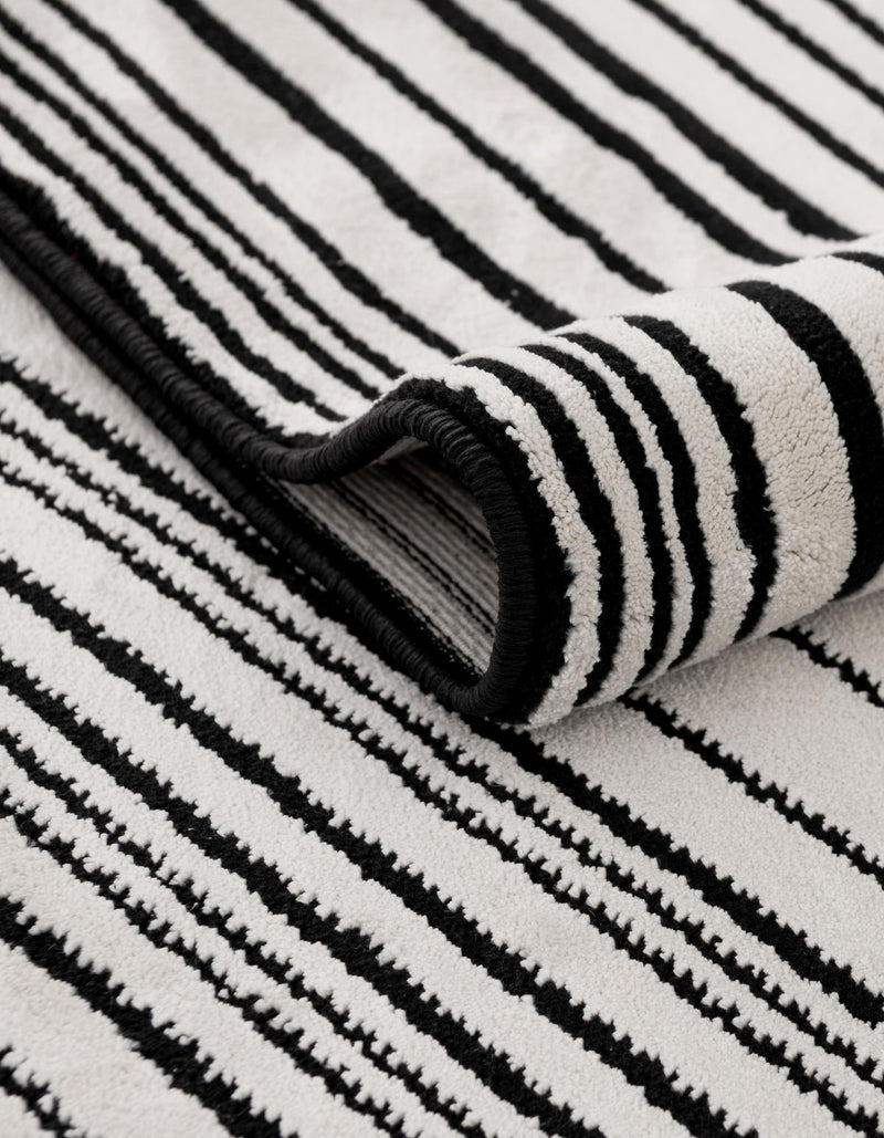 Roma Elegance Collection Area Rug - Vatican Rectangle Black and White  lifestyle 6