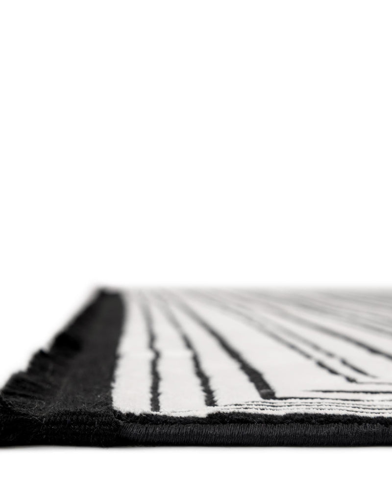Roma Elegance Collection Area Rug - Vatican Rectangle Black and White  lifestyle 7