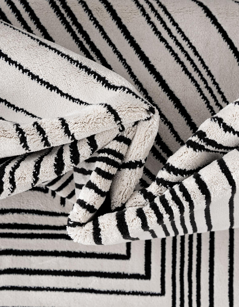 Roma Elegance Collection Area Rug - Vatican Rectangle Black and White  lifestyle 8