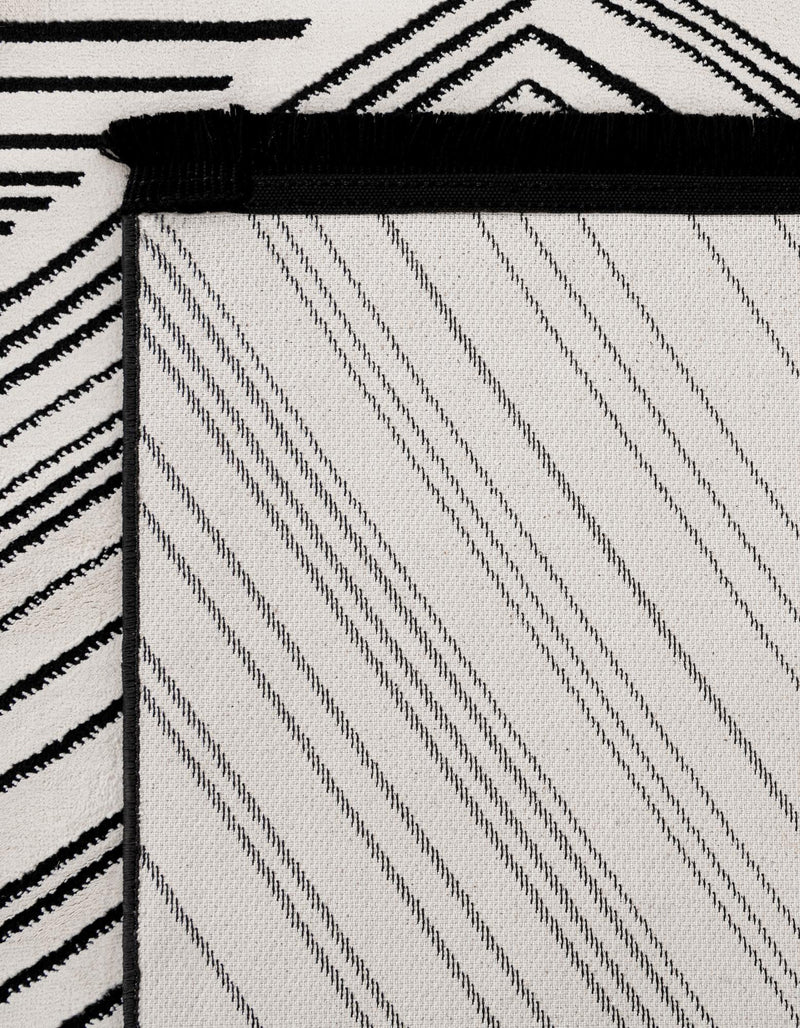 Roma Elegance Collection Area Rug - Vatican Rectangle Black and White  lifestyle 9