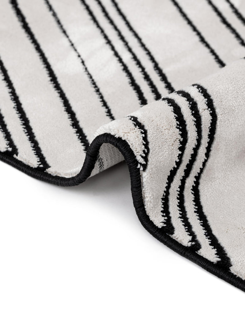 Roma Elegance Collection Area Rug - Vatican Rectangle Black and White  lifestyle 10