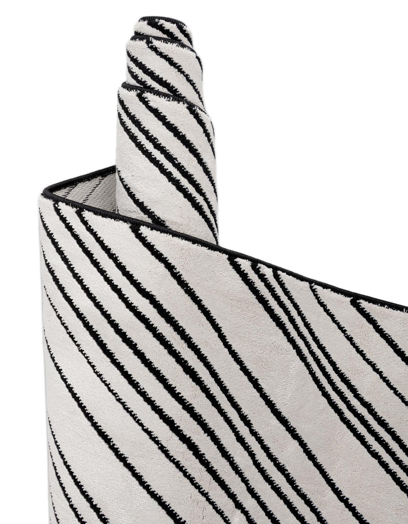 Roma Elegance Collection Area Rug - Vatican Rectangle Black and White  lifestyle 11