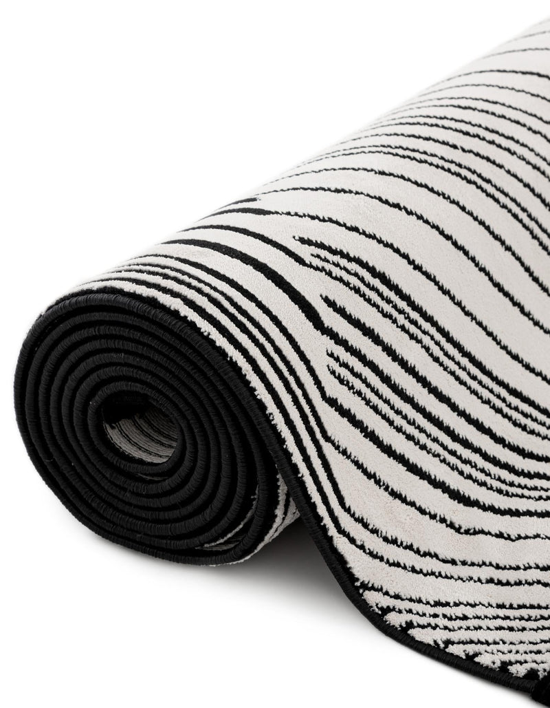 Roma Elegance Collection Area Rug - Vatican Rectangle Black and White  lifestyle 12