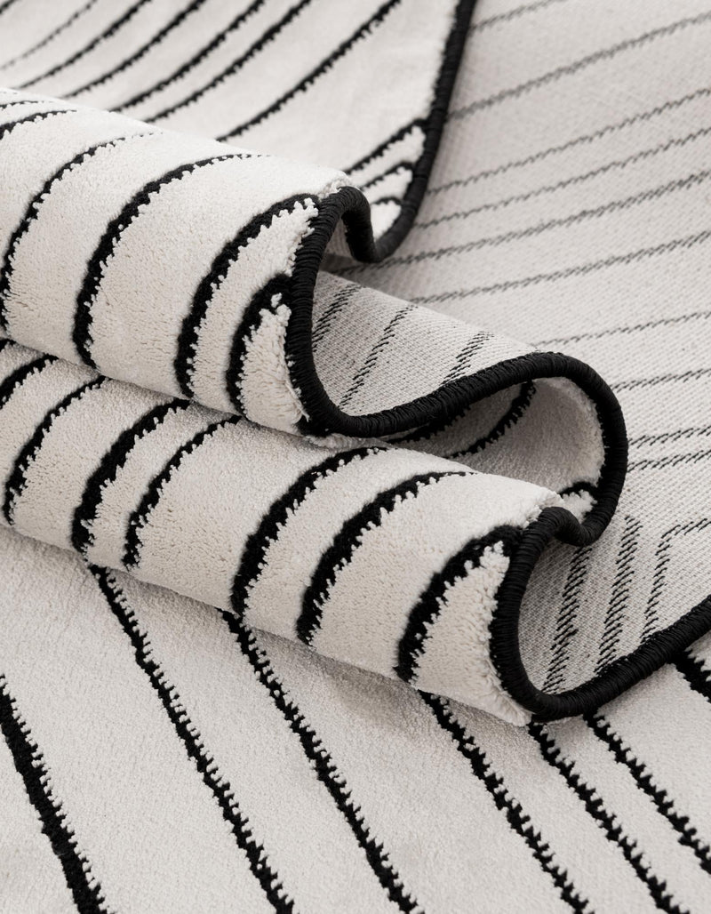 Roma Elegance Collection Area Rug - Vatican Rectangle Black and White  lifestyle 13