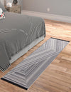 Roma Elegance Collection Area Rug - Vatican Runner Black and White  lifestyle 23