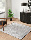 Roma Elegance Collection Area Rug - Vatican Square Black and White  lifestyle 22