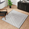Roma Elegance Collection Area Rug - Vatican Square Black and White  lifestyle 49