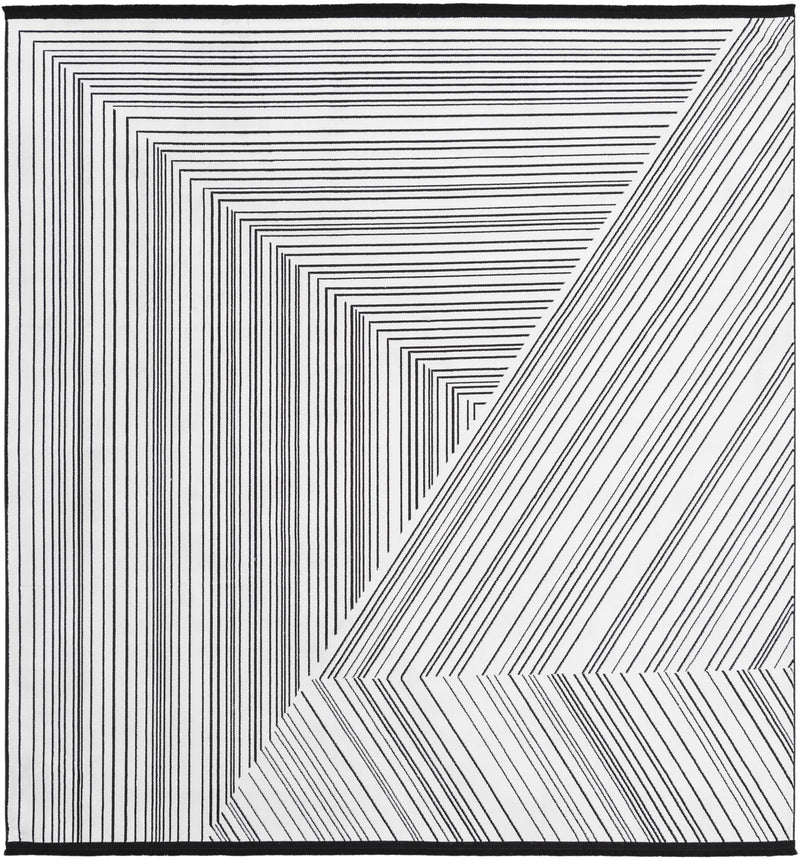 Roma Elegance Collection Area Rug - Vatican Square Black and White  lifestyle 18