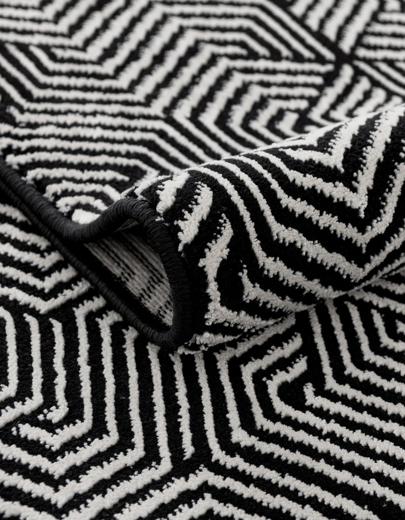Roma Elegance Collection Area Rug -  Colosseo Rectangle Black and White  lifestyle 6