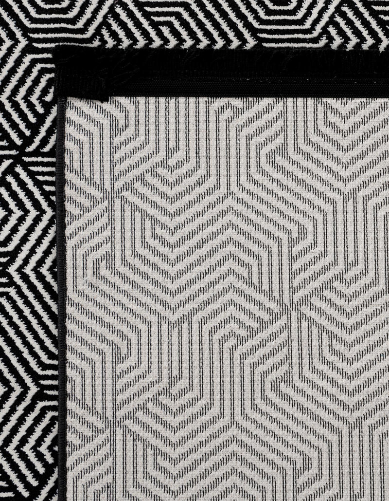 Roma Elegance Collection Area Rug -  Colosseo Rectangle Black and White  lifestyle 9