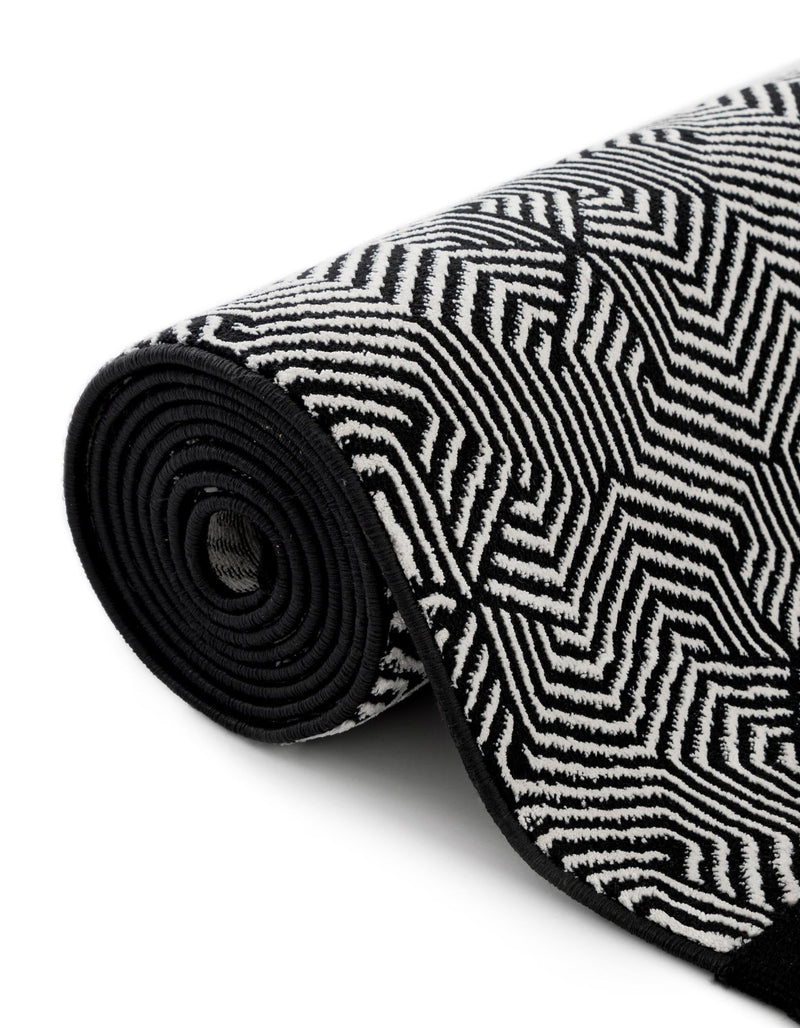 Roma Elegance Collection Area Rug -  Colosseo Rectangle Black and White  lifestyle 12