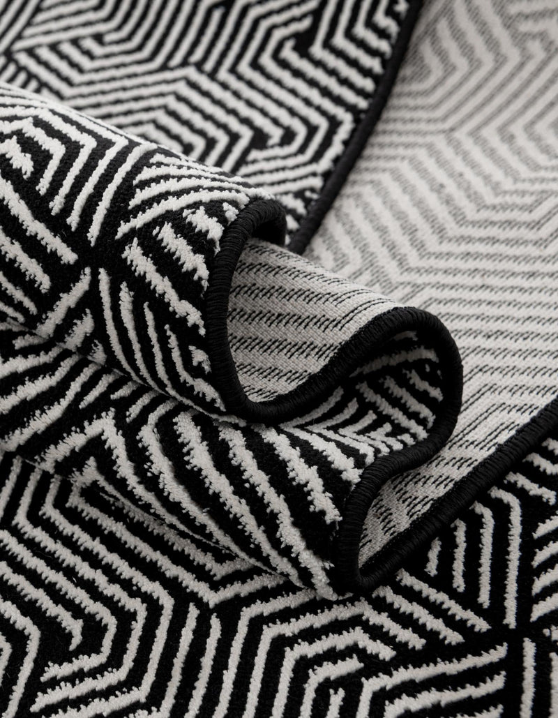 Roma Elegance Collection Area Rug -  Colosseo Rectangle Black and White  lifestyle 13