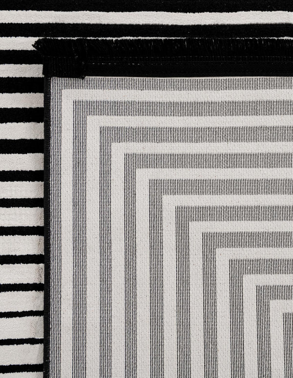 Roma Elegance Collection Area Rug -  Pantheon Rectangle Black and White  lifestyle 9