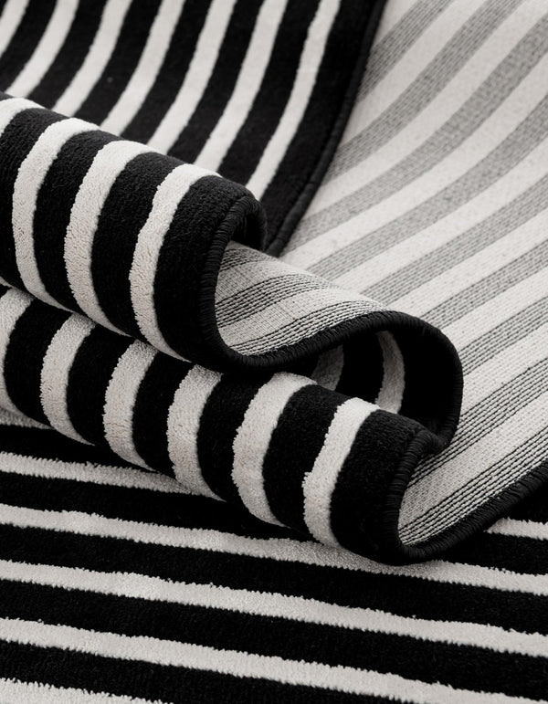 Roma Elegance Collection Area Rug -  Pantheon Rectangle Black and White  lifestyle 13