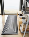 Roma Elegance Collection Area Rug -  Pantheon Runner Black and White  lifestyle 21