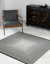 Roma Elegance Collection Area Rug -  Pantheon Square Black and White  lifestyle 20