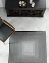 Roma Elegance Collection Area Rug -  Pantheon Square Black and White  lifestyle 24
