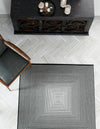 Roma Elegance Collection Area Rug -  Pantheon Square Black and White  lifestyle 26