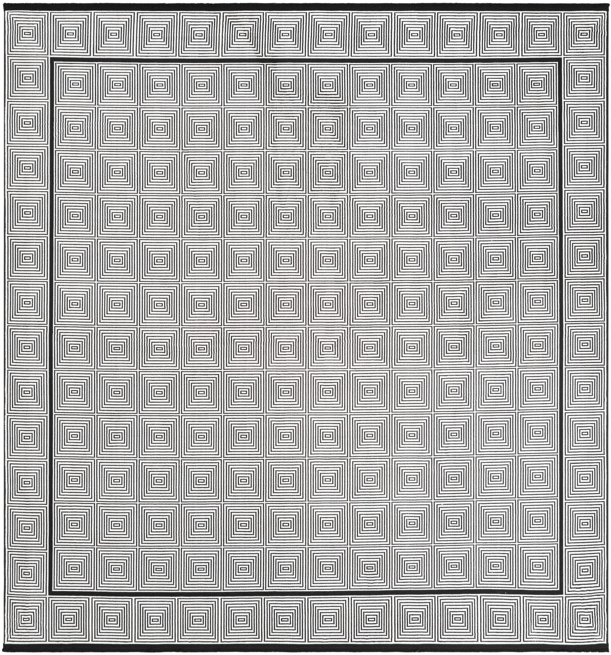 Roma Elegance Collection Area Rug -  Trastevere Square Black and White  lifestyle 25