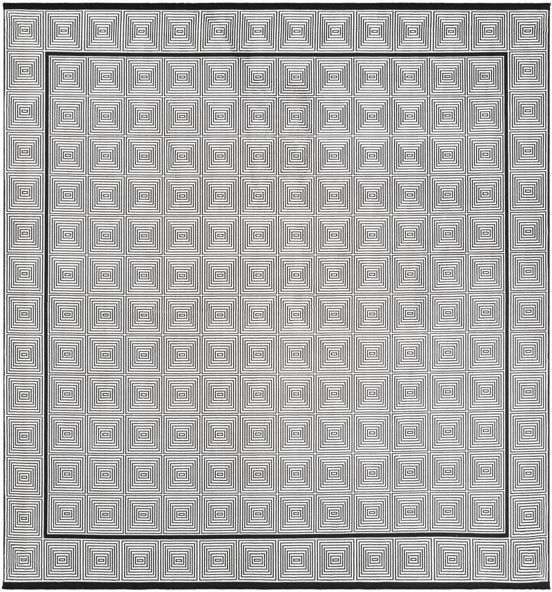 Roma Elegance Collection Area Rug -  Trastevere Square Black and White  lifestyle 25