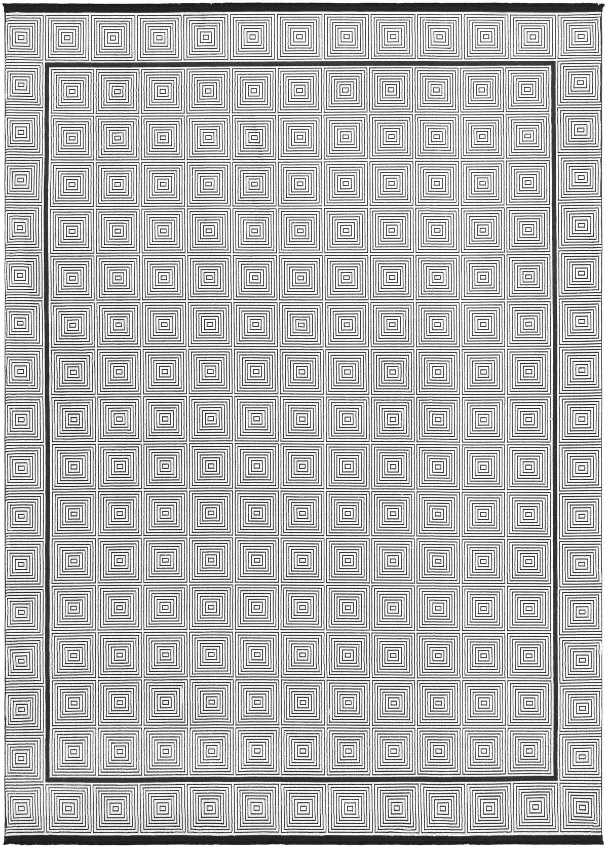 Roma Elegance Collection Area Rug -  Trastevere Rectangle Black and White Main