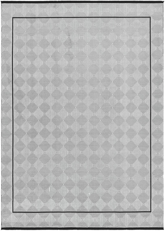 Roma Elegance Collection Area Rug -  Trastevere Rectangle Black and White Main