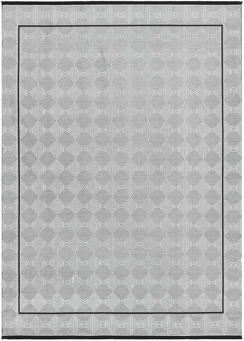Roma Elegance Collection Area Rug -  Trastevere Rectangle Black and White Main