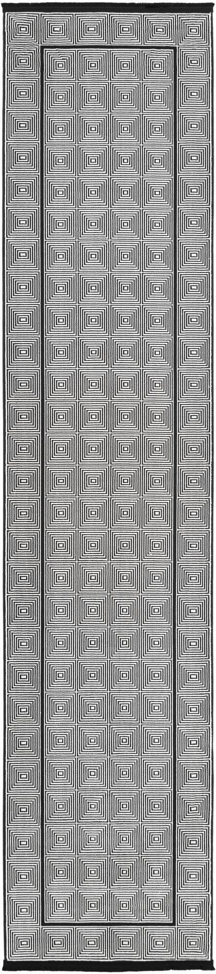 Roma Elegance Collection Area Rug -  Trastevere Runner Black and White  lifestyle 27