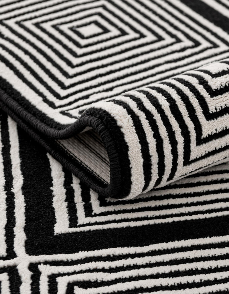 Roma Elegance Collection Area Rug -  Trastevere Rectangle Black and White  lifestyle 13