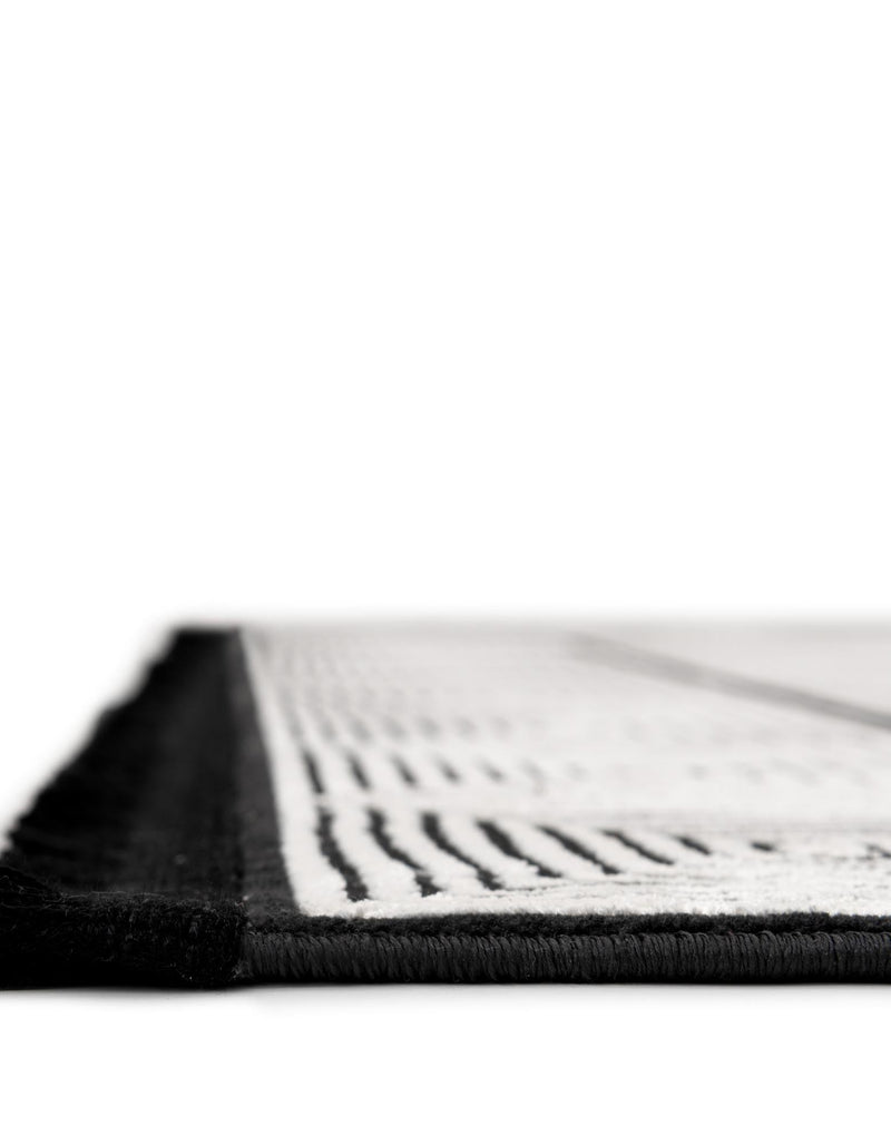 Roma Elegance Collection Area Rug -  Trastevere Rectangle Black and White  lifestyle 14