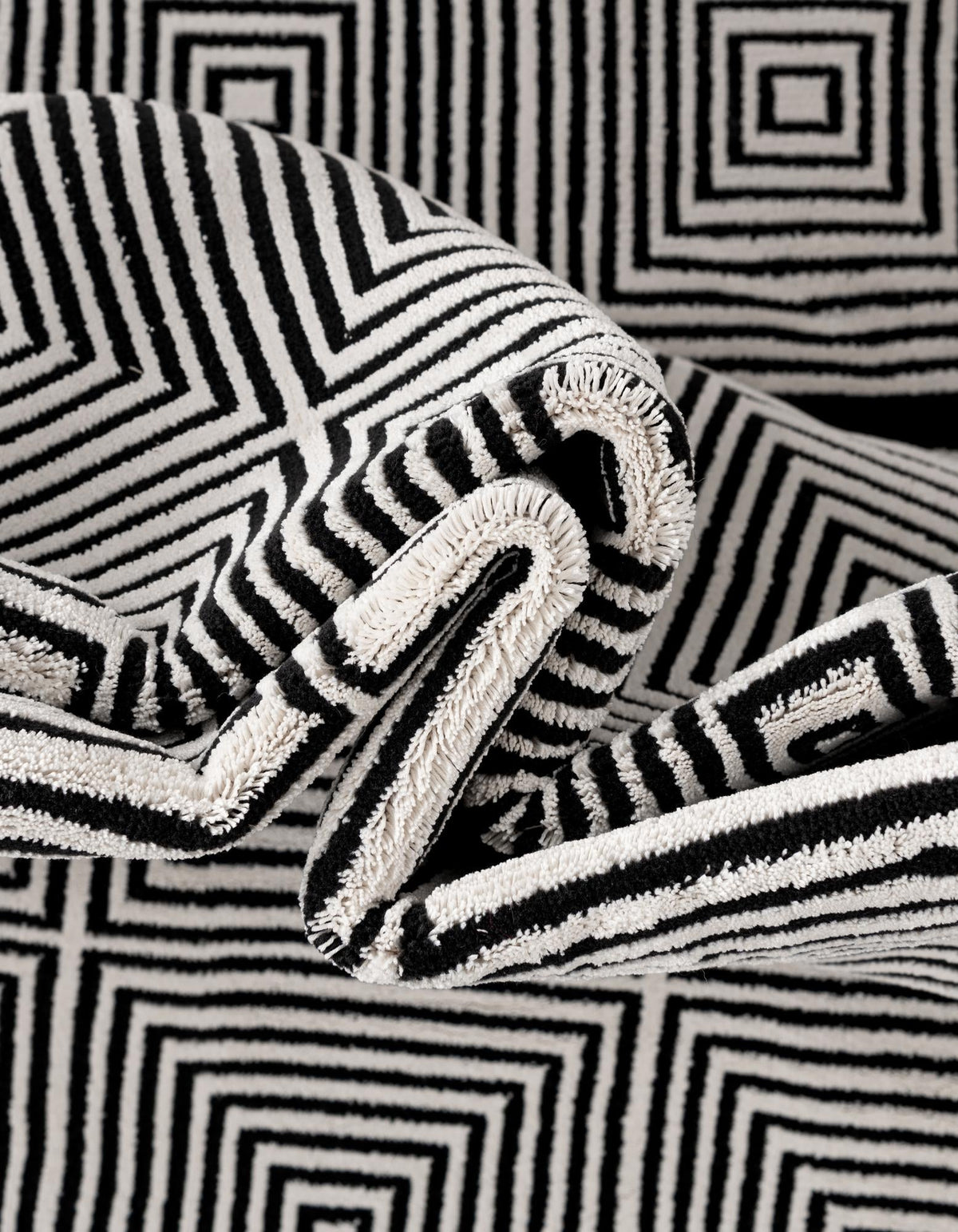 Roma Elegance Collection Area Rug -  Trastevere Rectangle Black and White  lifestyle 15