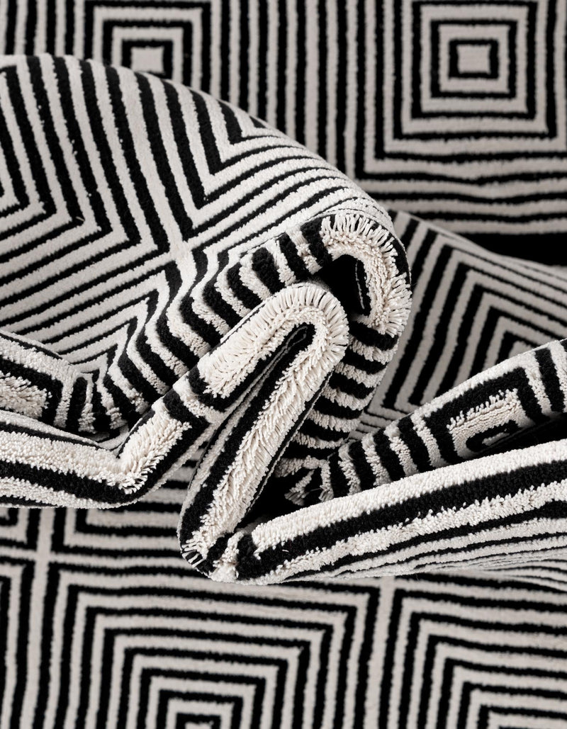 Roma Elegance Collection Area Rug -  Trastevere Rectangle Black and White  lifestyle 15